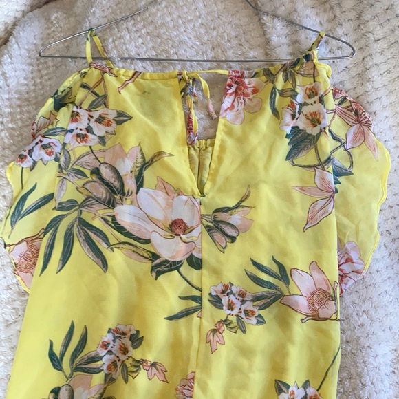New York & Co yellow work attire blouse top shirt - Picture 4 of 11